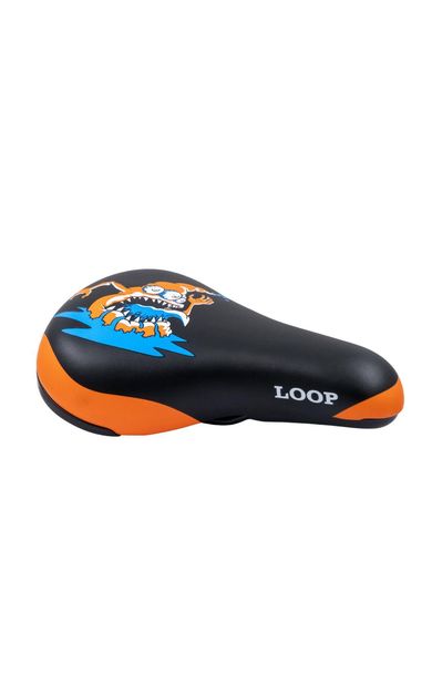 LOOP ZY-9404-A Sele 235x155mm 450gr Çocuk Bisiklet Selesi 16-20 Jant Uyumlu Siyah Turuncu Renk
