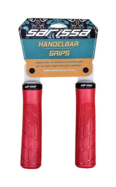 SARİSSA PVC Elcik Ergonomik Destekli Yapı Kolay Kavrama Kaymaz Bisiklet Elciği Kırmızı
