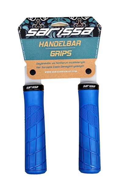 SARİSSA PVC Elcik Ergonomik Destekli Yapı Kolay Kavrama Kaymaz Bisiklet Elciği Mavi