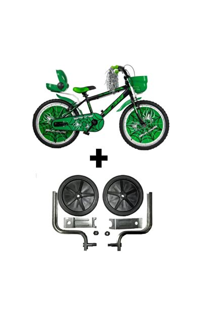 Sarissa Spinne 20 Jant 6 ve 10 Yaş Çocuk Bisikleti Yeşil + Yan Destek Tekeri