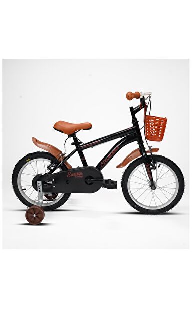 Sarissa Vintage 16 Jant Çocuk Bisiklet 4 ve 7 Yaş Çocuk Bisikleti Yeni Sezon Aksesuarlı Siyah Kahve