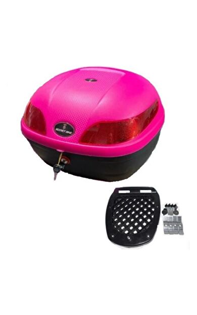 Secret Bike Motosiklet Arka Çanta 33 Litre Pembe Sepet Port Bagaj Kilitli