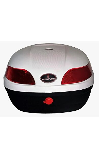 Secret Bike Motosiklet Arka Çanta 33 Litre Beyaz Sepet Port Bagaj Kilitli