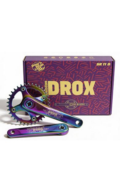 Asistan Drox SR-11 170 mm Rainbow Bisiklet Aynakol 34T Tek Yaprak Rainbow Aynakol Kare Mil 170mm