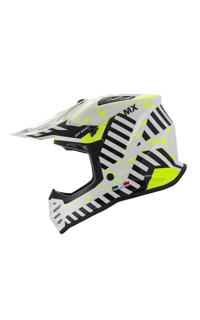 SWAY 618 Alert Çocuk Cross Kaskı Bisiklet Motosiklet Enduro Kask XL Beden Beyaz Sarı Çocuk Kaskı