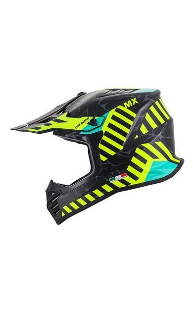 SWAY 618 Alert Çocuk Cross Kaskı Bisiklet Motosiklet Enduro Kask XL Beden Mat Siyah Sarı Çocuk Kaskı