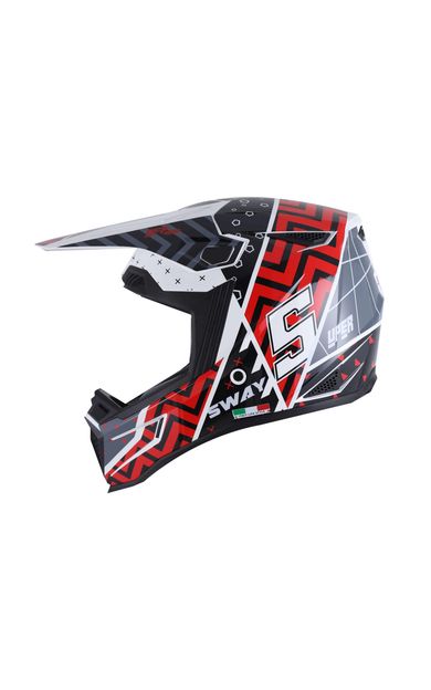 SWAY 635 Super Çocuk Cross Kaskı Bisiklet Motosiklet Enduro Kask S Beden Siyah Kırmızı Beyaz