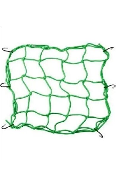 TEX 2010 Ahtapot Motosiklet Kancalı Kask Filesi Evrensel Kask Filesi Plastik Kancalı 40 X 40 Cm Yeşil