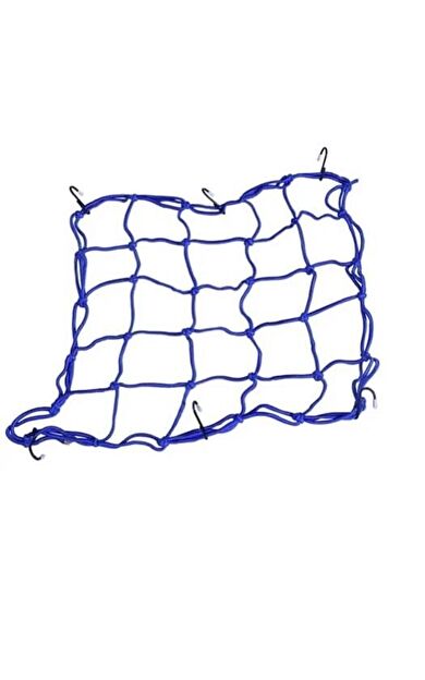 TEX 2010 Ahtapot Motosiklet Kancalı Kask Filesi Evrensel Kask Filesi Plastik Kancalı 40 X 40 Cm Mavi