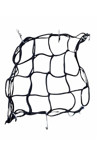 TEX 2010 Ahtapot Motosiklet Kancalı Kask Filesi Evrensel Kask Filesi Plastik Kancalı 40 X 40 Cm Siyah