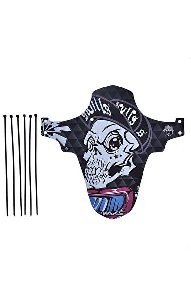 Wake Mtb Bisiklet Çamurluk Trekking Ön Veya Arkaya Takılabilir 4 Adet Cırt Kelepçe Hediyeli Skulls Kurukafa