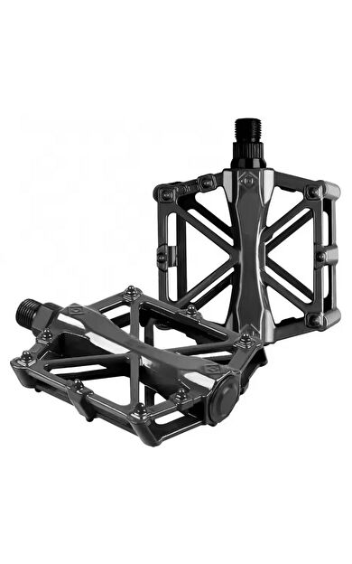 XBYC 1815 Bilyalı Bisiklet Platform Pedal Geniş Yapılı Bilyalı Alüminyum Pedal Mukavemetli Siyah Renk
