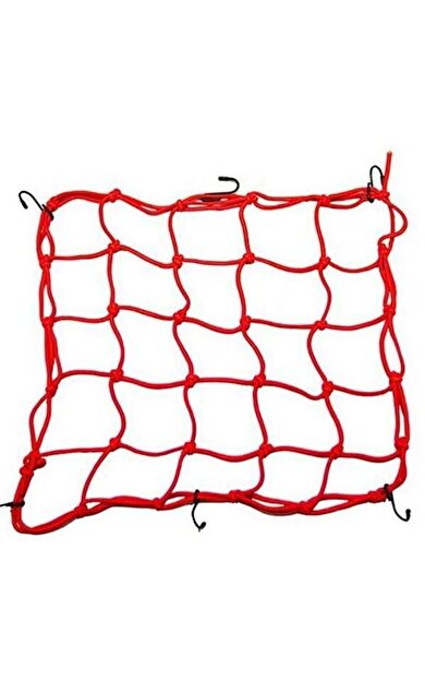 TEX 2010 Ahtapot Motosiklet Kancalı Kask Filesi Evrensel Kask Filesi Plastik Kancalı 40 X 40 Cm Kırmızı