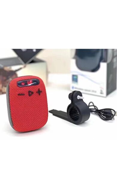 Xbyc 2727 Bluetooth Bağlantılı Hoparlör Su Geçirmez Şarjlı Bisiklet Motosiklet Hoparlörü Kırmızı