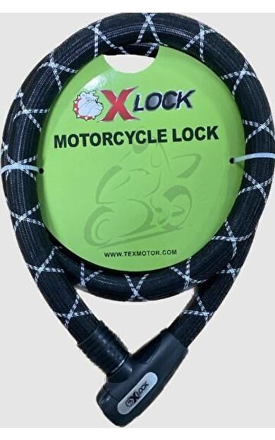 XBYC 84905C 1,5 Metre Pvc Örme 12x1500mm Halat Kilit Anahtarlı Yüksek Güvenlikli Motosiklet Kilidi