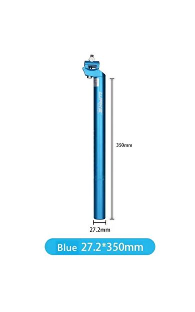 XBYC 679 Wake Sele Borusu 27.2mm çap x 35cm uzunluk Hafif Renkli Bisiklet Koltuk Borusu Mavi Renk