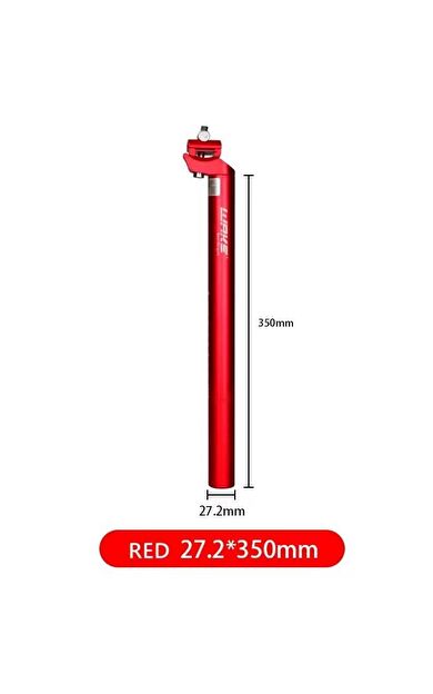XBYC 679 Wake Sele Borusu 27.2mm çap x 35cm uzunluk Hafif Renkli Bisiklet Koltuk Borusu Kırmızı Renk