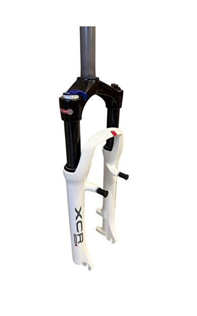 Sr Suntour XCR 26" Jant Kilitlenebilir Bisiklet Maşası 1-1/8 QR Amortisörlü Maşa V-fren Disk Fren Beyaz