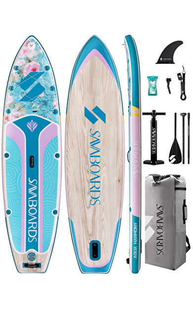Aqua Harmony 11’ Geniş ve Dengeli Şişme Paddle Board 335x86x15 cm SUP Seti - Turkuaz