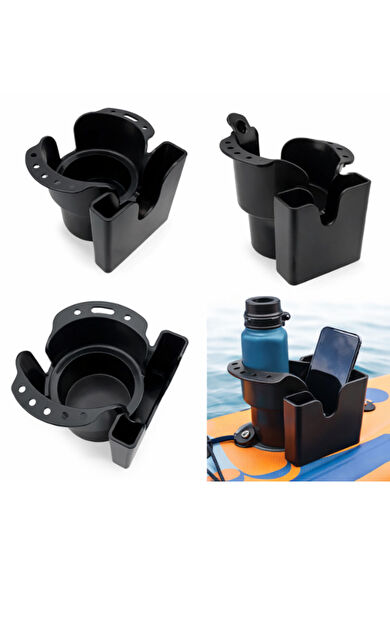 SUP Bardak ve Telefon Tutucu – Vidalı Paddle Board Bardaklık - Siyah