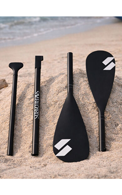 Çift Taraflı SUP Küreği – Alüminyum Paddle Board &amp; Kayak Küreği (Pembe / Mavi / Siyah) - Siyah