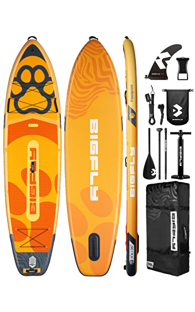 Family Orange 351x89x15 Cm Şişme Paddle Board SUP – 3 Kişi Kullanım, Ultra Geniş 89 Cm Aile SUP Seti - Turuncu