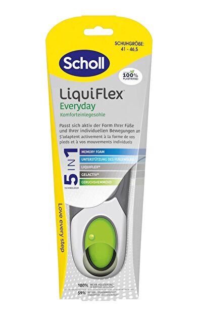 Scholl Günlük Tabanlık Jel Destekli Hafızalı Sünger 5in1 Comfort – 41,5-46,5 numara L Beden