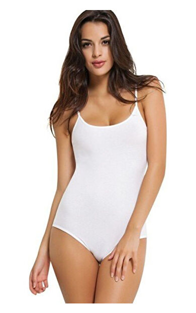 Seher Yıldızı 066 Ip Askılı Kadın Zıbın Body 3 Adet - Beyaz