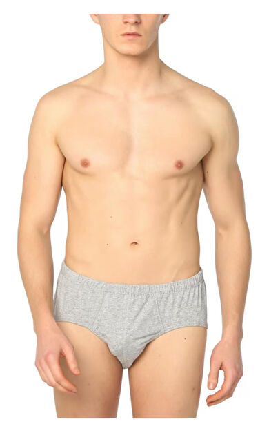 005 Pamuklu Renkli Erkek Külot Erkek Slip 12 Adet - Gri