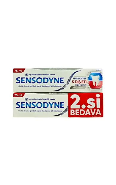Sensodyne Hassasiyet Diş Eti Beyazlatıcı Güçlü Diş Etleri Diş Macunu 75 ml İkili
