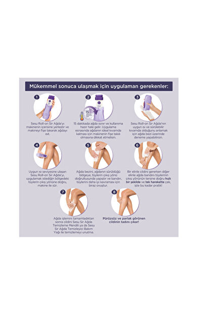 Sesu Roll-On Sir Ağda Mor Isıtıcılı Set Soft