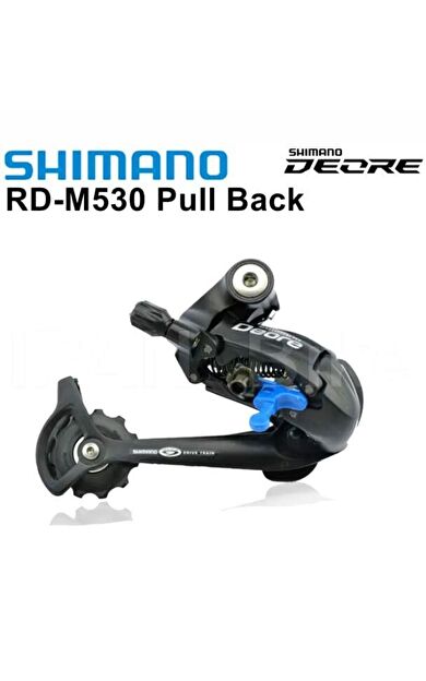 Shımano Deore ST-M530 9'lu Arka Aktarıcı 9V Siyah Ters Bacak Pull Back Geri Çalışır