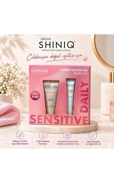 Orzax Shiniq Daily Rebalancing Cleansing Gel 40 Ml + Sensitive Anti- Redness Care 15 Ml -Hassas Cilt Bakım Seti