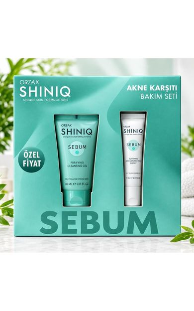 Orzax Shiniq Sebum Cleansing Gel 40 Ml + Yoğun Krem 15 Ml - Akne Karşıtı Bakım Seti