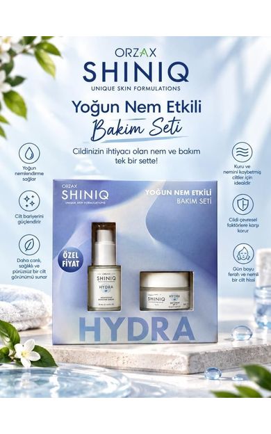 Orzax Shiniq Hydra Hydrating Booster Serum 15 Ml + Hydra Deep Moisture Therapy 15 Ml - Yoğun Nem Bakım Seti
