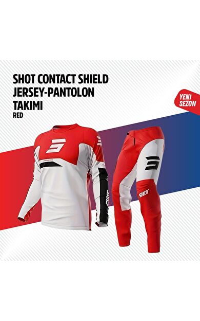 Shot Kırmızı Beyaz Jersey Pantolon Takımı