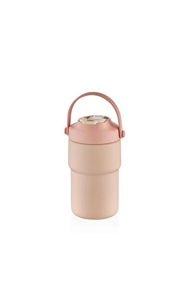 Shotay Askılı Mug Çelik Bardak 450Ml Pastel Pembe