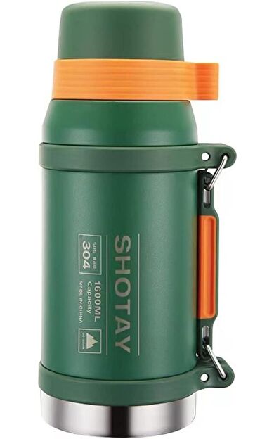 Shotay Çelik Termos Camper Large 1600Ml Haki