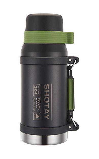 Shotay Çelik Termos Camper Large 1600Ml Siyah