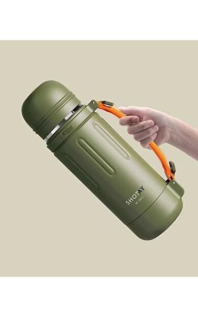 Shotay Durable Çelik Termos Matara 1500Ml Yeşil