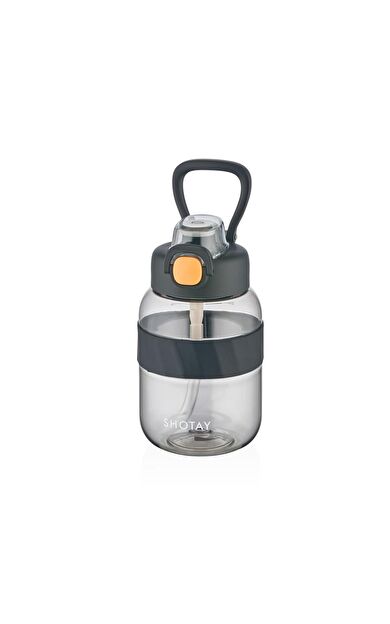 Shotay Pipetli Su Matarası Tritan Siyah 700Ml