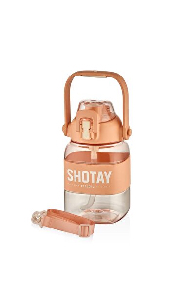 Shotay Ribbon Grib Su Matarası Tritan Somon 1000Ml
