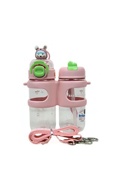 Shotay Su Matarası 2 Bölmeli Tritan Pembe 900Ml