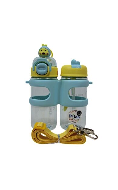 Shotay Su Matarası 2 Bölmeli Tritan Mavi 900Ml