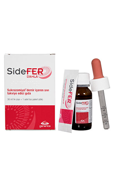SideFer Damla Takviye Edici Gıda 30ml Şişe + 1 Adet Toz