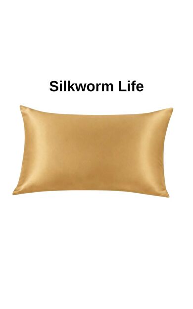 Silkwormlife 100 % Ipek Yastık Kılıfı ( 50 Cm -70 Cm) FERMUARLI ,ALTIN RENGİ 1 ADET