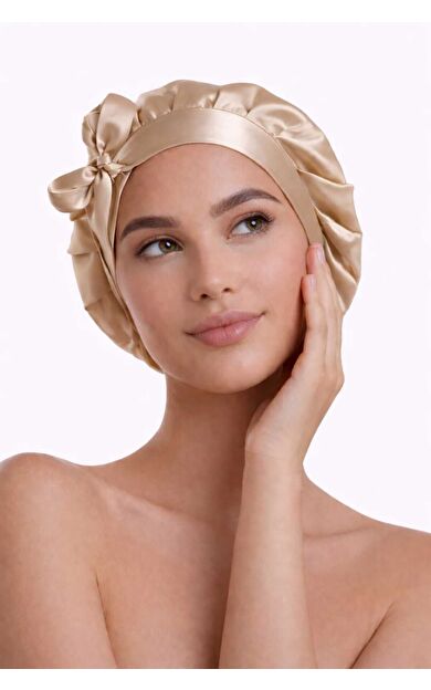 Silkwormlife %100 Saf İpek, Uzun Bağcıklı Lüks Gece Bakım Bonesi
