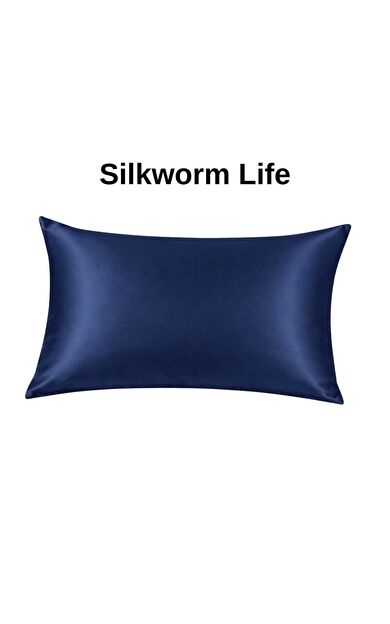 Silkwormlife 100 % Ipek Yastık Kılıfı ( 50 Cm -70 Cm) FERMUARLI ,Lacivert