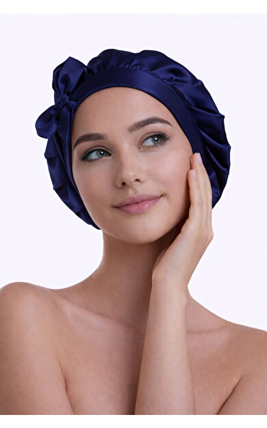 Silkwormlife %100 Saf İpek, Uzun Bağcıklı Lüks Gece Bakım Bonesi