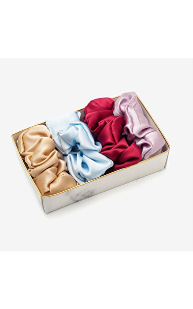 Silkwormlife %100 Doğal Dut İpeği Toka– Saç Dostu, İz Bırakmaz, Lüks İpek Saç Bandı 4 lü Set